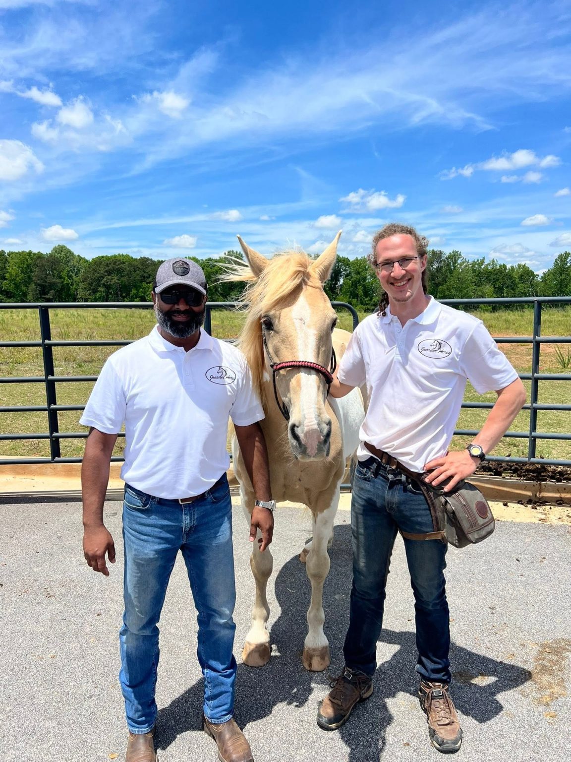 Students meeting a horse at a school event